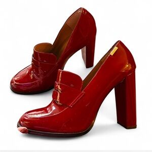Calvin Klein Colection Women's Kathryn Penny Loafers Deep Red High Heels
